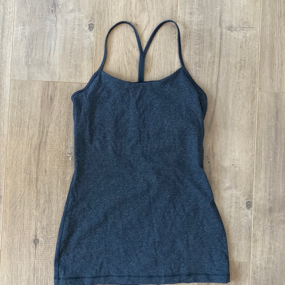 Lululemon Power Y Tank in dark gray size 2
